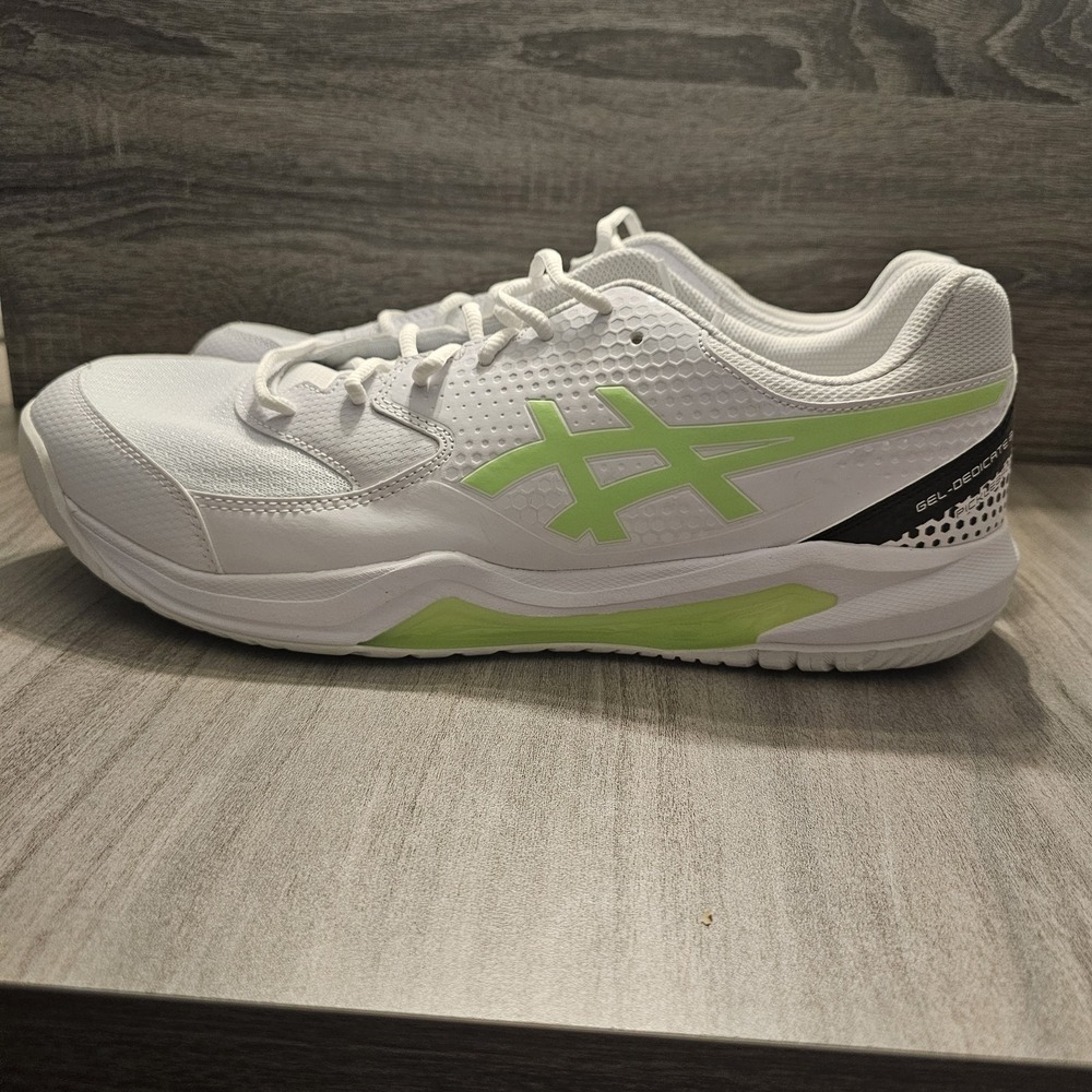 Asics Gel-Dedicate 8 White Green Pickleball‎ Tennis Shoes 1041A409 Men Sizes - Picture 5 of 11